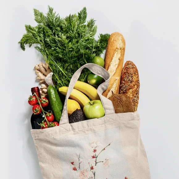 Natural Japanese Blossom Canvas Tote Bag - Picture 4 of 5